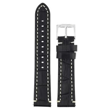 20 mm Black Genuine Leather Straps for Men