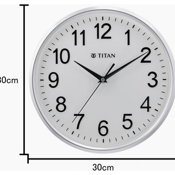 Titan 30cm White faced Silent Wall Clock for Modern Homes