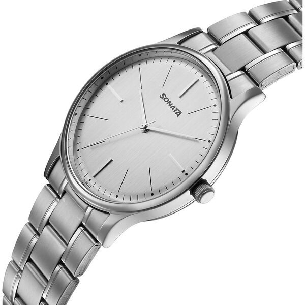 Sonata Aspire Quartz Analog Grey Dial Stainless Steel Strap Watch For Men - image number 2