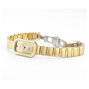 Roamer Olivia Diamond Quartz Analog Silver Dial Golden Stainless Steel Strap Watch For Women