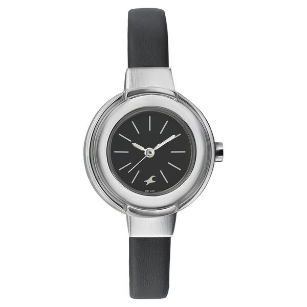 Fastrack Quartz Analog Black Dial Leather Strap Watch for Girls - image number 0