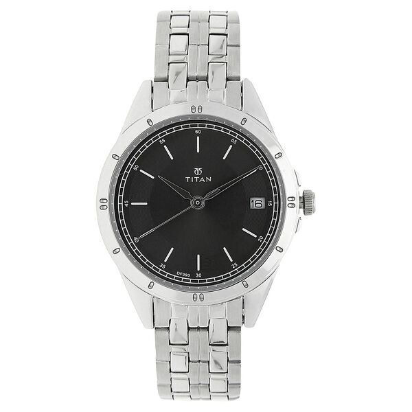 Titan Quartz Analog with Date Anthracite Dial Stainless Steel Strap Watch for Women - image number 0