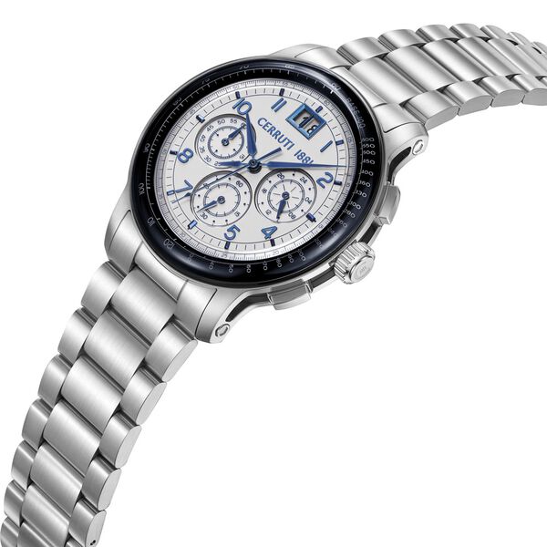 Cerruti 1881 Quartz Multifunction White Dial Silver Colour Stainless Steel Strap Watch For Men - image number 1