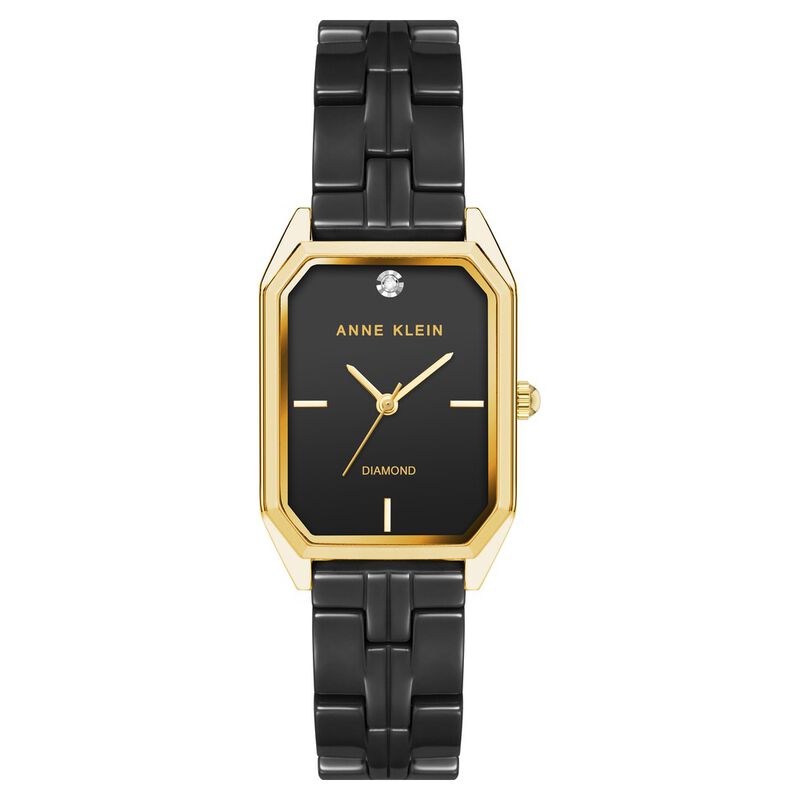 Anne Klein Quartz Analog Black Dial Ceramic Strap Watch for Women