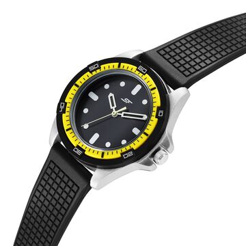 SF Sporty Black Dial Polyurethane Strap Watch for Men