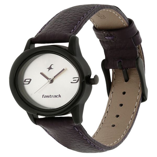 Fastrack Quartz Analog Silver Dial Leather Strap Watch for Girls - image number 1