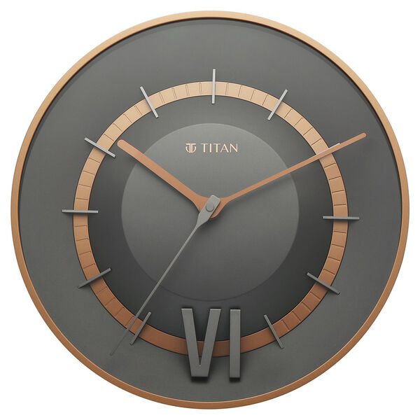Titan Contemporary Wall Clock with Grey Dial Silent Sweep Technology - 32 cm x 32 cm (Medium) - image number 1