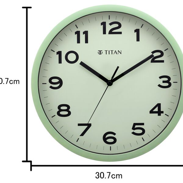 Titan Classic Light Green Wall Clock with Silent Sweep Technology - 30 cm x 30 cm (Medium) - image number 6
