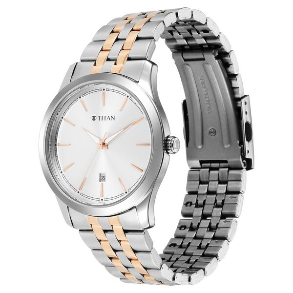 Titan Trendsetters Silver White Dial Analog Stainless Steel Strap watch for Men - image number 2