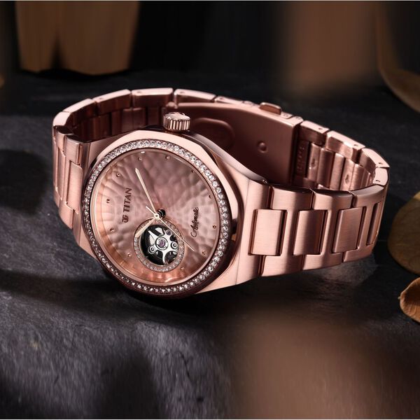 Titan Animalia Rose Gold Dial Women Watch With Stainless Steel Strap - image number 0