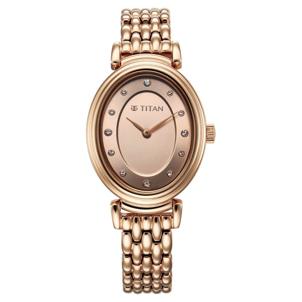 Titan Aura Quartz Analog Rose Gold Dial Rose Gold Stainless Steel Strap Watch for Women-picture-16