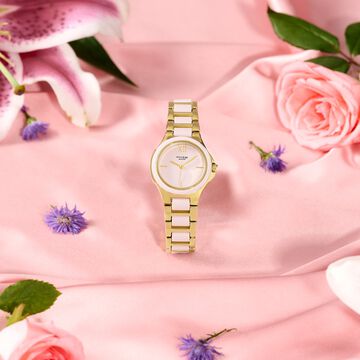 Poze By Sonata Quartz Analog Pink Dial Two Toned Metal & Plastic Strap Watch For Women