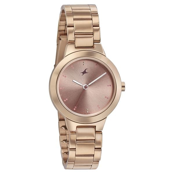 Fastrack Pulse Quartz Analog Pink Dial Stainless Steel Strap Watch for Girls - image number 0