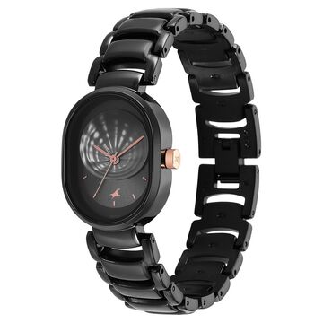 Fastrack Uptown Retreat Quartz Analog Black Dial Metal Strap Watch for Girls