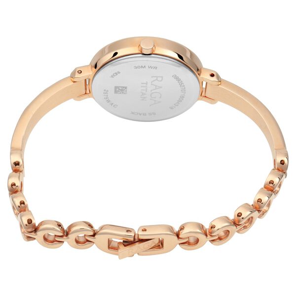 Titan Quartz Analog Blue Dial Metal Strap Watch for Women - image number 3