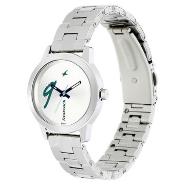 Fastrack Tropical Waters Quartz Analog Silver Dial Metal Strap Watch for Girls