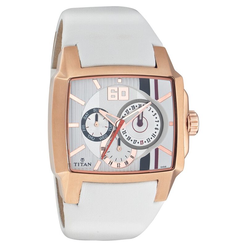 Titan Quartz Multifunction Silver Dial Watch for Men