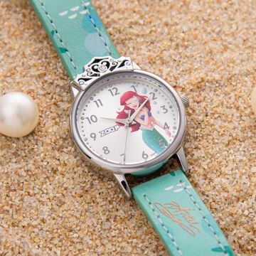 Zoop By Titan Disney Princess Quartz Analog Silver Dial Leather Strap Watch For Kids