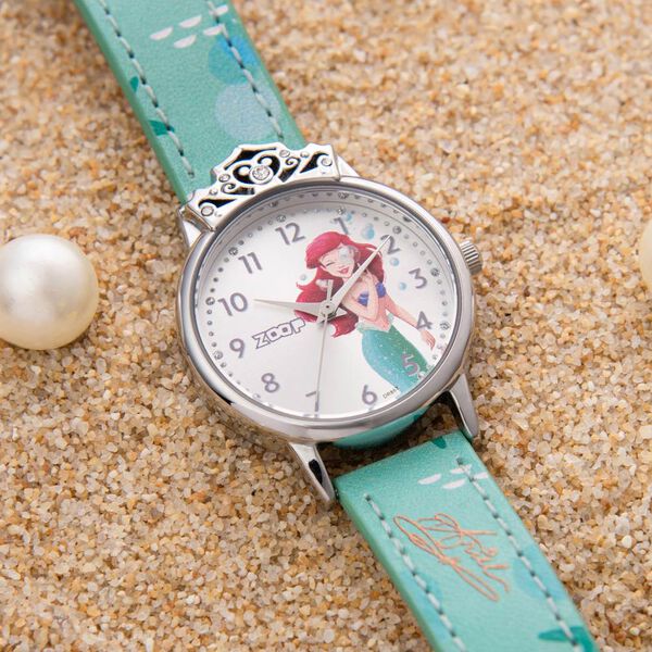 Zoop By Titan Disney Princess Quartz Analog Silver Dial Leather Strap Watch For Kids - image number 0