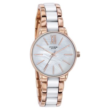 Sonata Poze Quartz Analog White Dial Metal Strap Watch For Women
