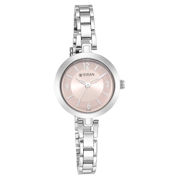 Titan Lagan Pink Dial Analog Metal Strap Watch for Women - image number 0