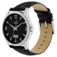 Xylys Swiss Analog with Date Black Leather Strap and Black Dial Watch For Men - image number 2