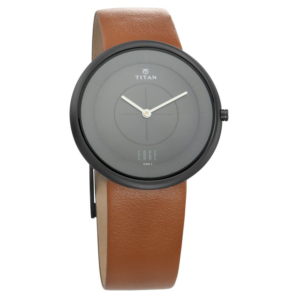 Buy Online Titan Edge Zen Black Dial Analog Leather Strap Watch for Men ns1780nl01 Titan