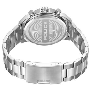 Police Quartz Multifunction Black Dial Silver Stainless Steel Strap Watch for Men