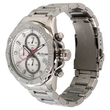 Titan Quartz Chronograph Silver Dial Stainless Steel Strap Watch for Men