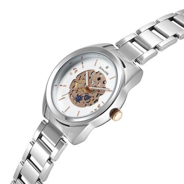 Sonata Unveil Quartz Multifunction Silver Dial Stainless Steel Strap Watch for Women