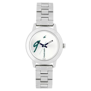 Fastrack Tropical Waters Quartz Analog Silver Dial Metal Strap Watch for Girls