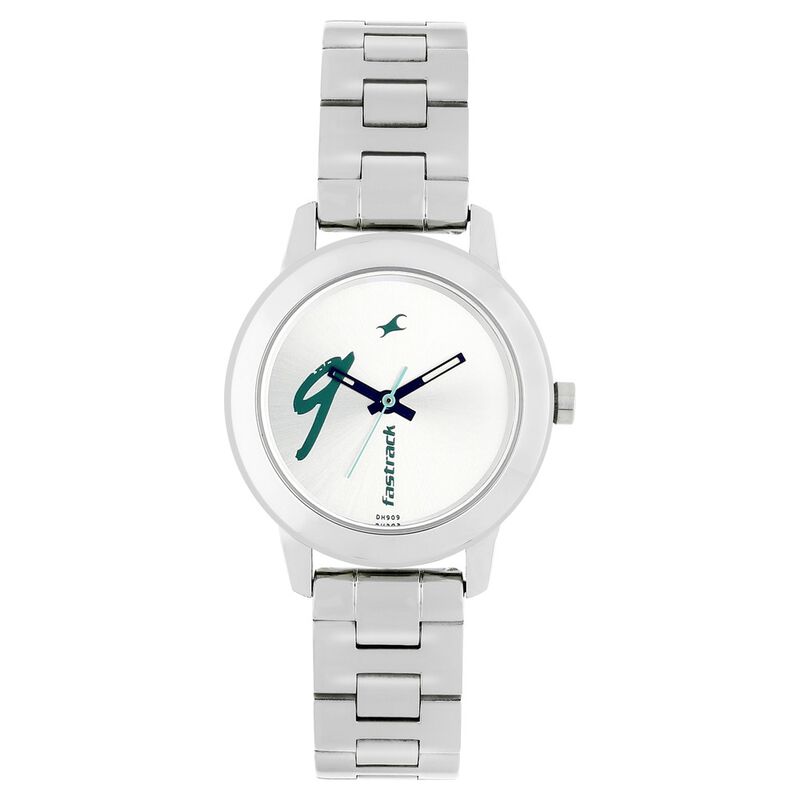 Fastrack Tropical Waters Quartz Analog Silver Dial Metal Strap Watch for Girls - image number 0