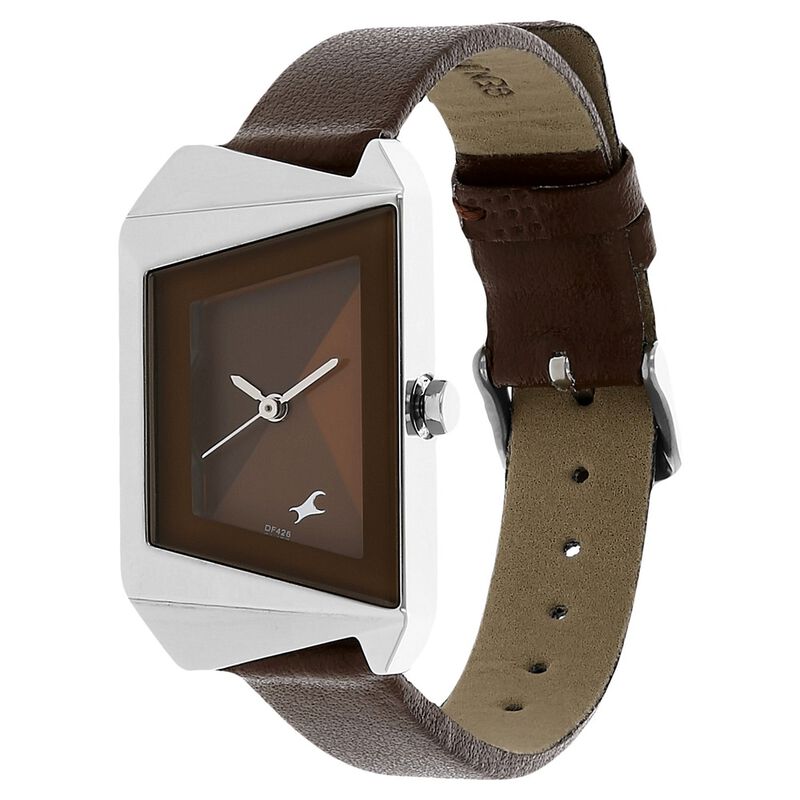 Fastrack Quartz Analog Brown Dial Leather Strap Watch for Girls - image number 1