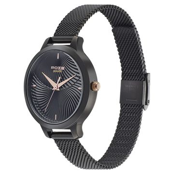 Poze by Sonata Quartz Analog Black Dial Stainless Steel Strap Watch for Women
