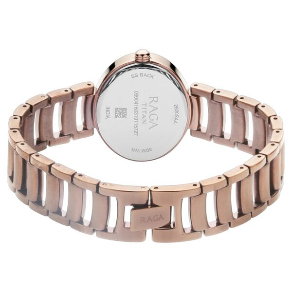 Titan Raga Viva Brown Dial Analog with Day and Date Metal Strap Watch for Women - image number 4