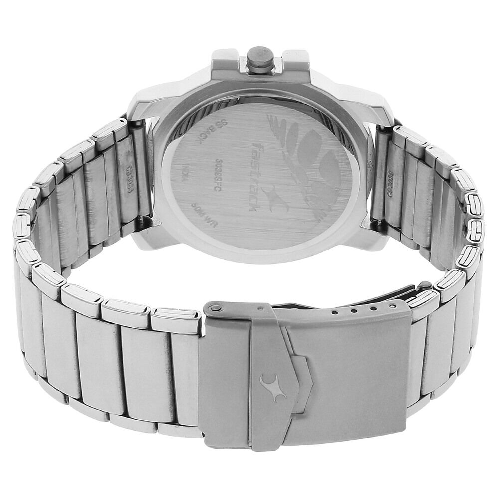 Buy Online Fastrack Quartz Analog Silver Dial Stainless Steel Strap Watch for Guys np3039sm03 Titan