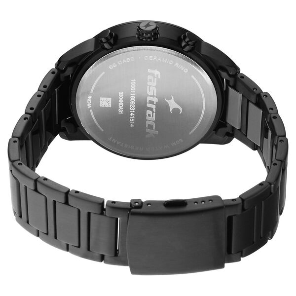 Fastrack Cerame Quartz Multifunction Black Dial Steel & Ceramic Strap Watch for Guys - image number 5