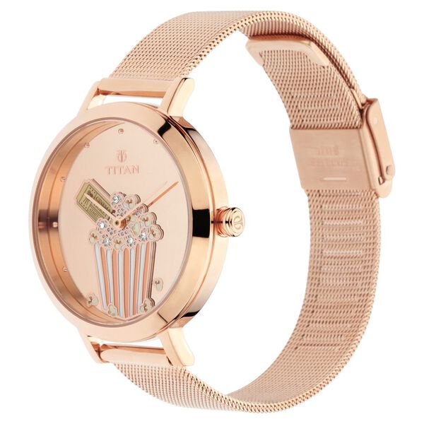 Titan PoP Rose Gold Dial Analog Stainless Steel Strap watch for Women - image number 2