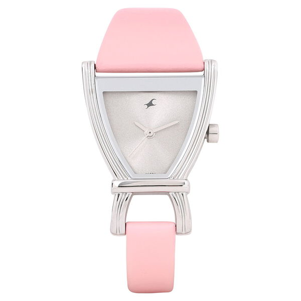 Fastrack Quartz Analog Silver Dial Leather Strap Watch for Girls - image number 0