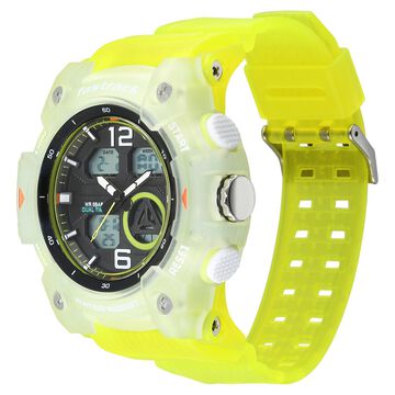Fastrack StreetStyle Quartz Analog Digital Black Dial Translucent Green Polyether Strap Watch For Guys