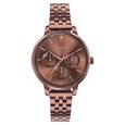 Sonata Verve Quartz Multifunction Pink Dial Rose Gold Metal Strap Watch For Women