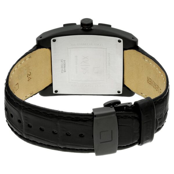 Xylys Swiss Chronograph Black Leather Strap and Black Dial Watch For Men - image number 3