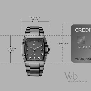 Vyb Challenger By Fastrack Quartz Analog Grey Dial Grey Metal Strap Watch For Guys