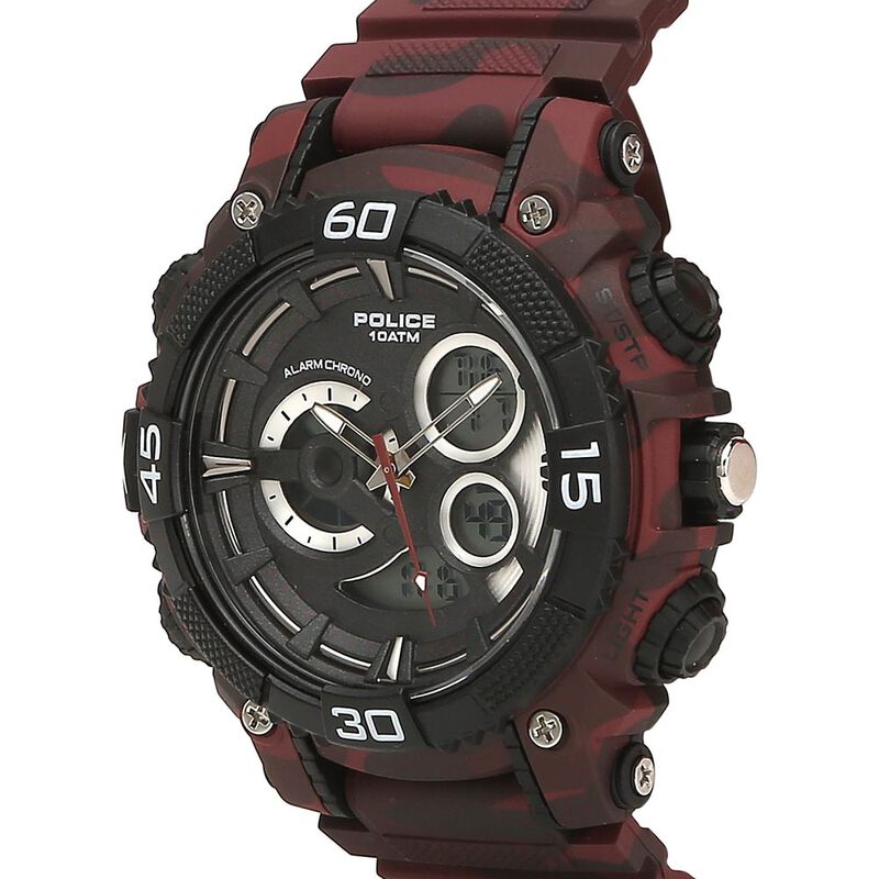 Buy Online Police Quartz Chronograph Black Dial Silicone Strap Watch