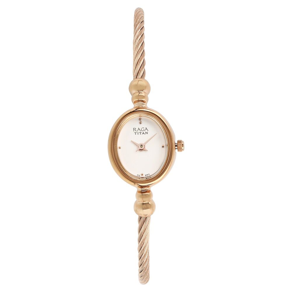 Buy Online Titan Quartz Analog White Dial Metal Strap Watch for Women nq197wm01 Titan
