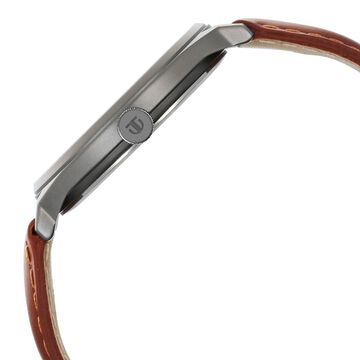 Titan Neo Economy Quartz Analog with Date Grey Dial Brown Leather Strap Watch For Men