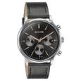 Sonata Quartz Multifunction Black Dial Black Leather Strap Watch For Men - image number 2