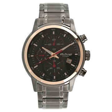 Titan Octane Quartz Chronograph Black Dial Stainless Steel Strap Watch for Men