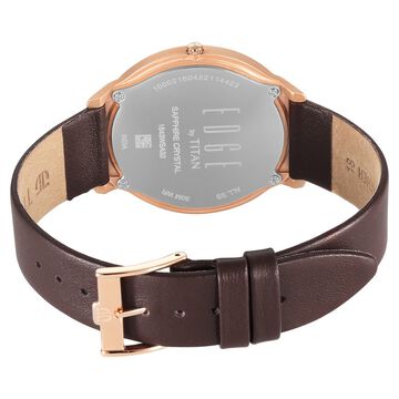 Titan Edge Slim Leather Strap Black Dial Analog Watch for Women
