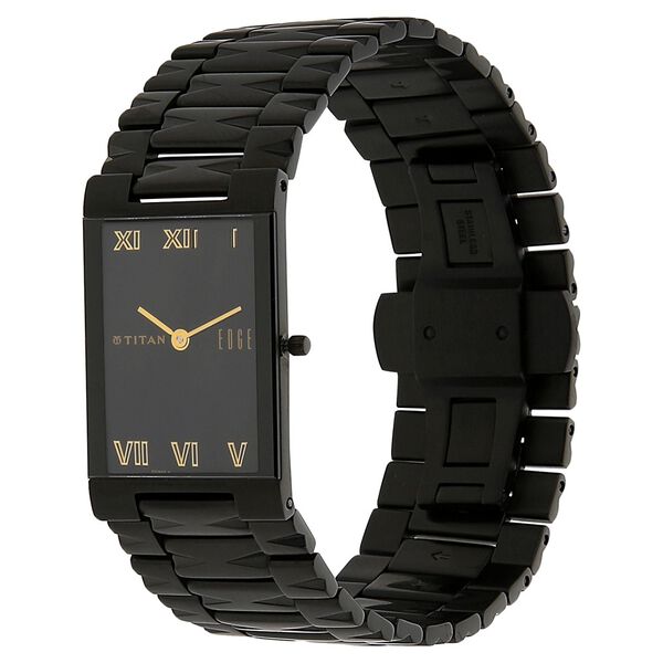 Titan Quartz Analog Black Dial Stainless Steel Strap Watch for Men - image number 1